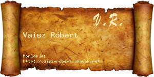Vaisz Róbert névjegykártya